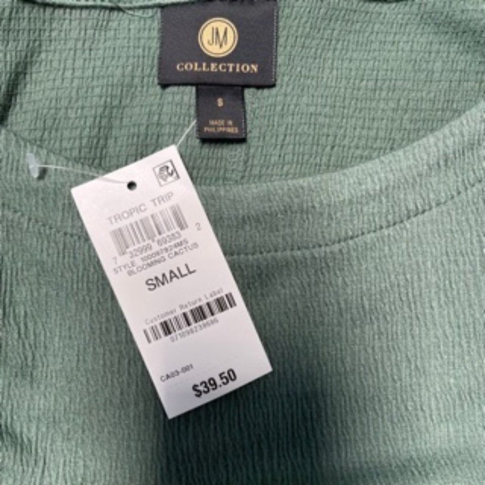 Jm Collection Textured Button Tank Top - Picture 3 of 3